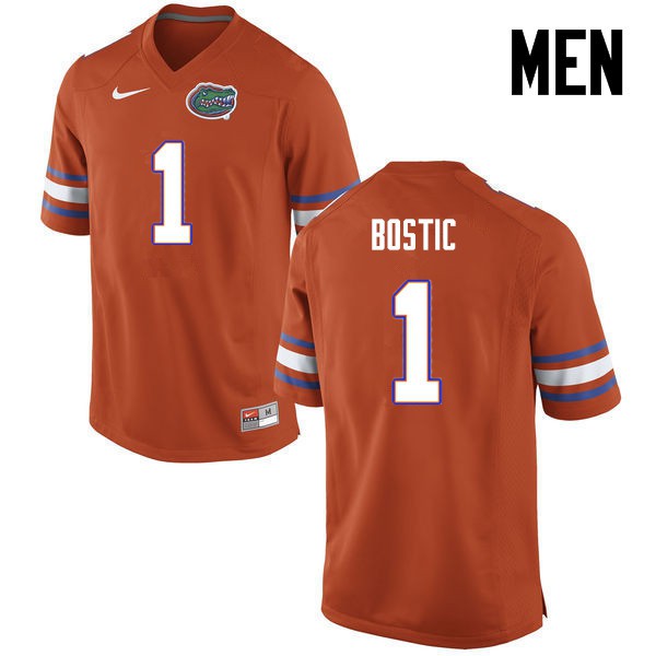 Florida Gators Men #1 Jonathan Bostic College Football Orange